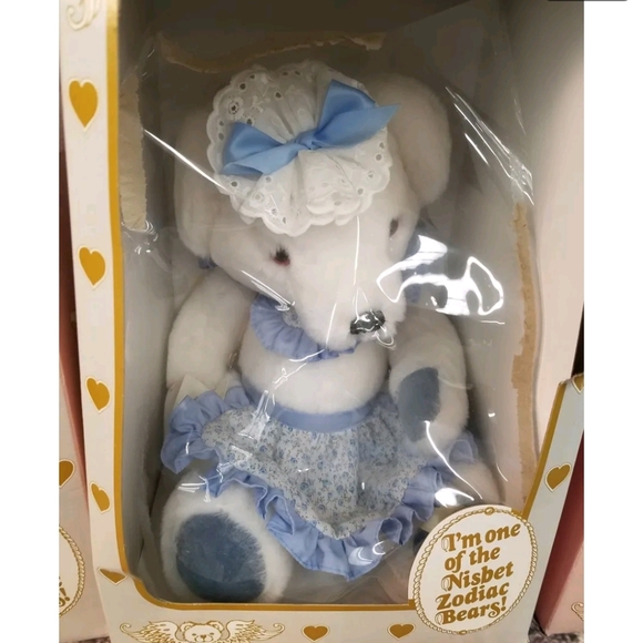 Set of 4 vintage House of Nisbet Zodiac Bears IOB stuffed teddy collection - Picture 7 of 8